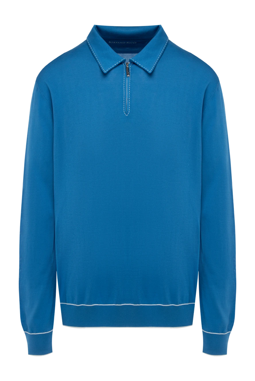 Stefano Ricci поло з довгим рукавом з гладкого шовку з декоративним рядком 144706 - фото 1