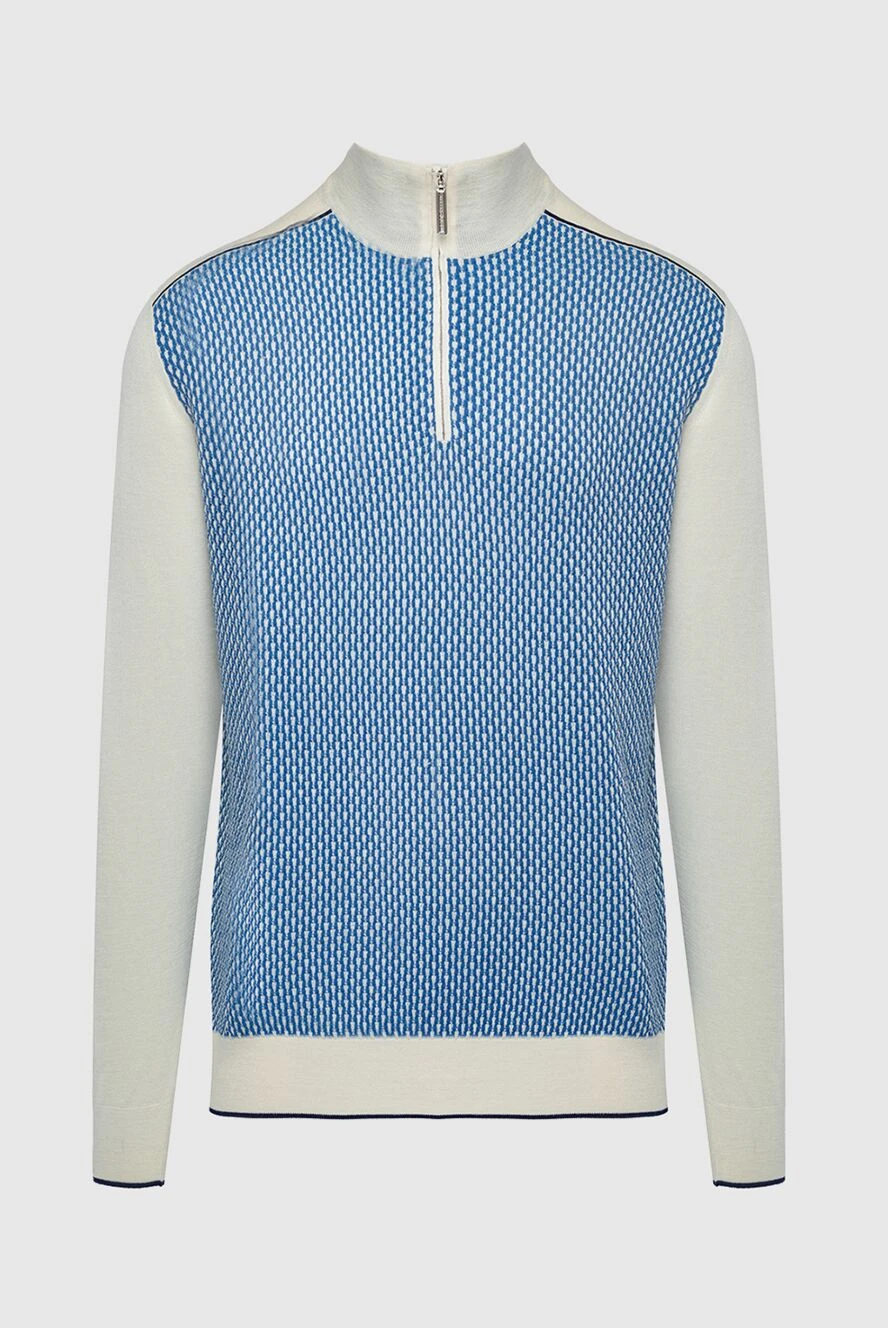 Stefano Ricci blue cotton, silk and linen tee for men 144710 - photo 1