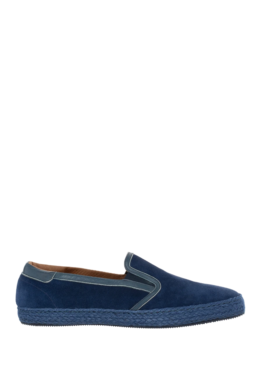 Doucal`s man blue suede slip-ons for men buy with prices and photos 144732
