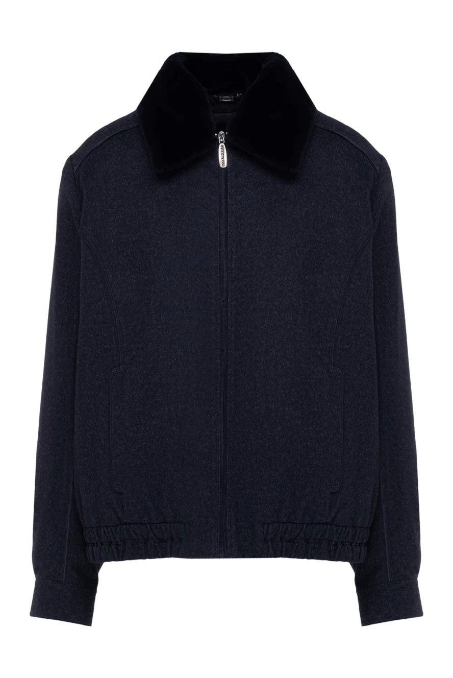 Stefano Ricci куртка из кашемира и натуральной кожи синяя мужская 144895 - фото 1