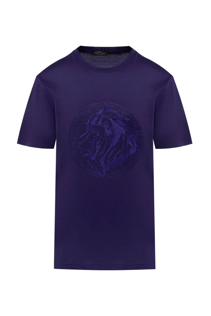 Cesare di Napoli purple cotton t-shirt with textured animal print (markdown) 195682 - photo 1
