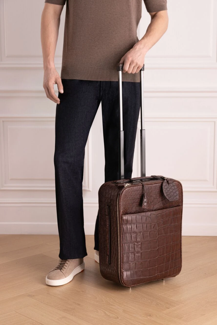 Vaccari мужские чемодан из кожи аллигатора коричневый мужской купить с ценами и фото 145430