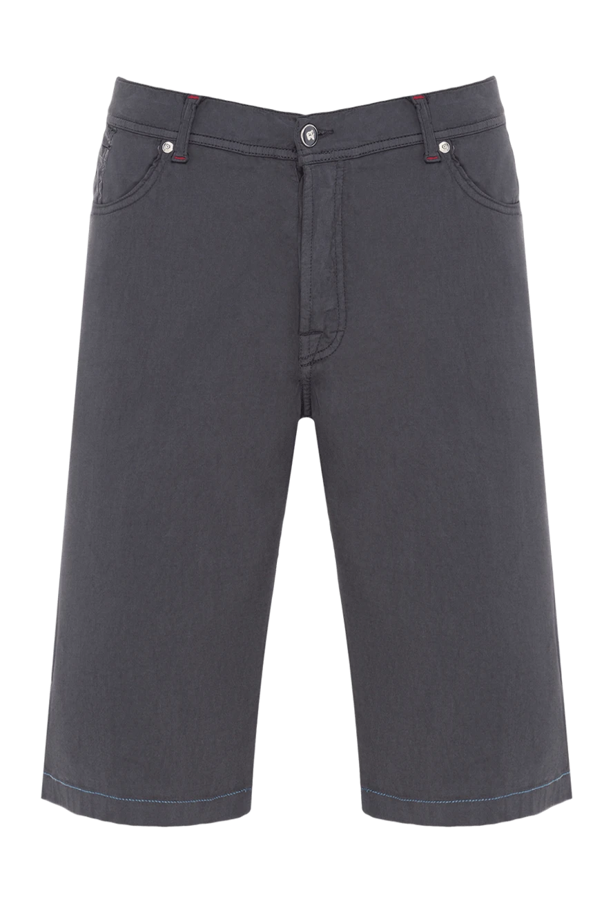 Marco Pescarolo блакитні чоловічі штани з бавовни та шовку прямого крою на літо 146687 - фото 1