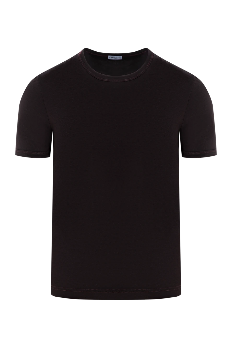Dolce & Gabbana чоловіча бордова бавовняна футболка 146895 - фото 1