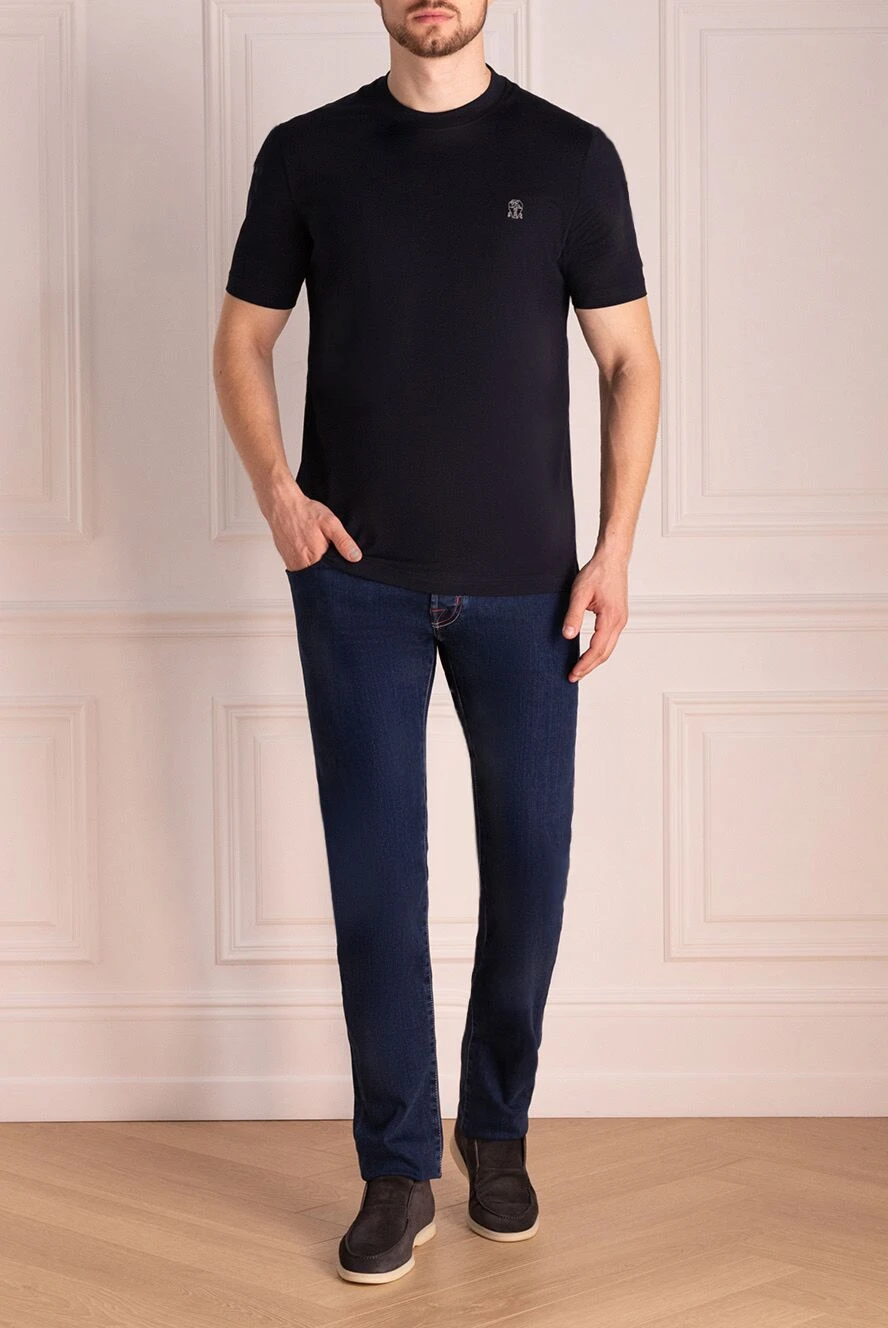 Jacob Cohen мужские джинсы из текстиля синие мужские купить с ценами и фото 147509 - фото 1