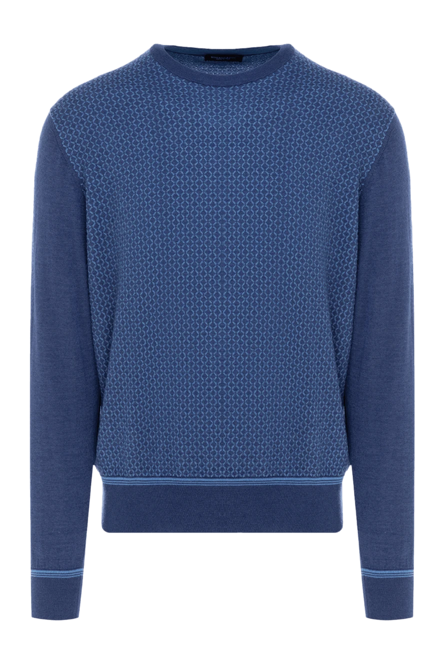 Stefano Ricci джемпер из кашемира и шелка голубой мужской 147668 - фото 1