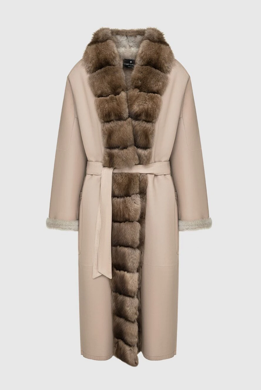 Fabio Gavazzi woman beige women's sheepskin coat made of natural fur buy with prices and photos 147999