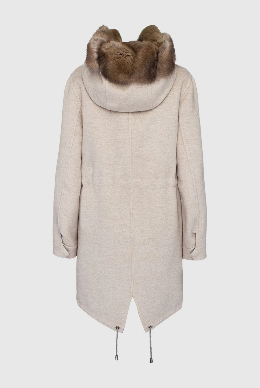Fabio Gavazzi woman beige women's cashmere and sable fur parka buy with prices and photos 148011 - photo 2