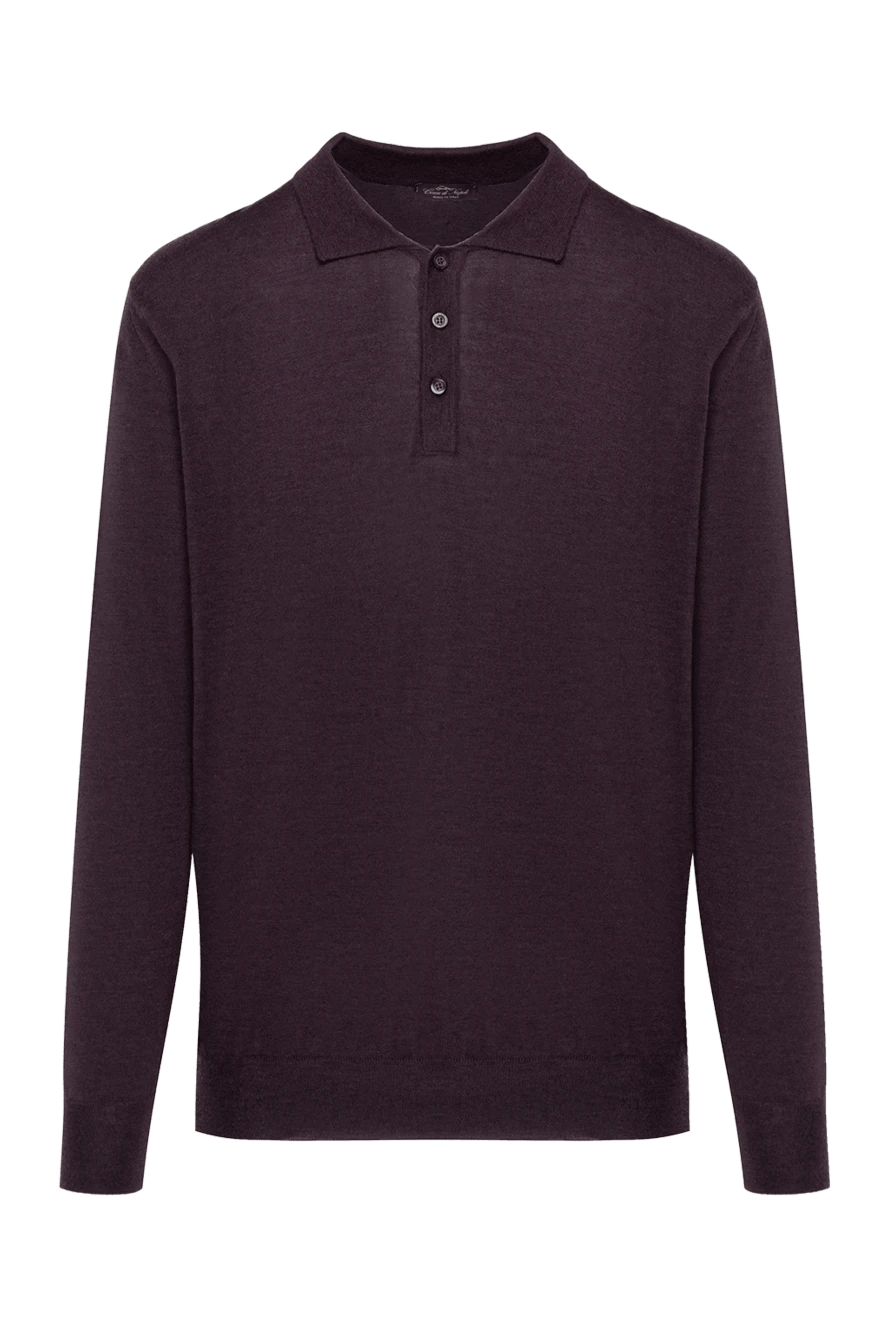 Cesare di Napoli man wool and cashmere long sleeve polo violet for men buy with prices and photos 148030 - photo 1