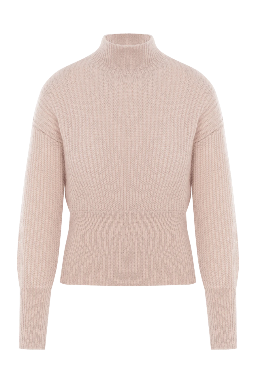 Zimmermann рожевий трикотажний джемпер з виразними бантами та високою горловиною 148207 - фото 1