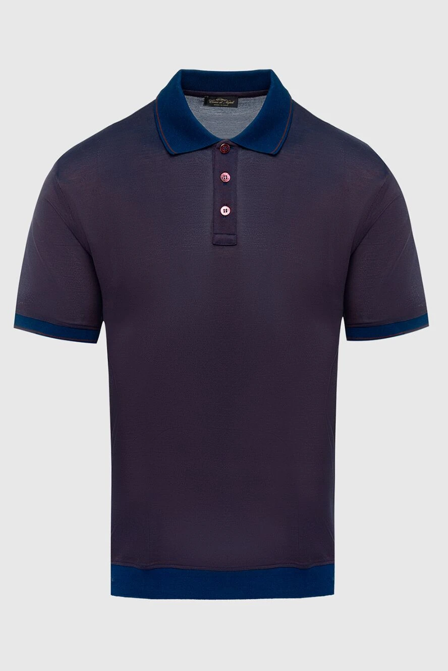 Cesare di Napoli man cotton and silk polo blue for men buy with prices and photos 148217 - photo 1