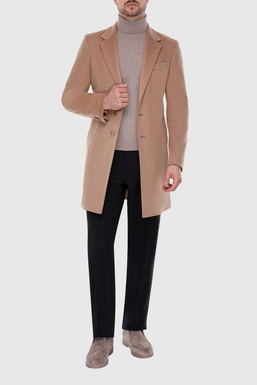 Cesare di Napoli мужские пальто из шерсти бежевое мужское купить с ценами и фото 148699 - фото 2