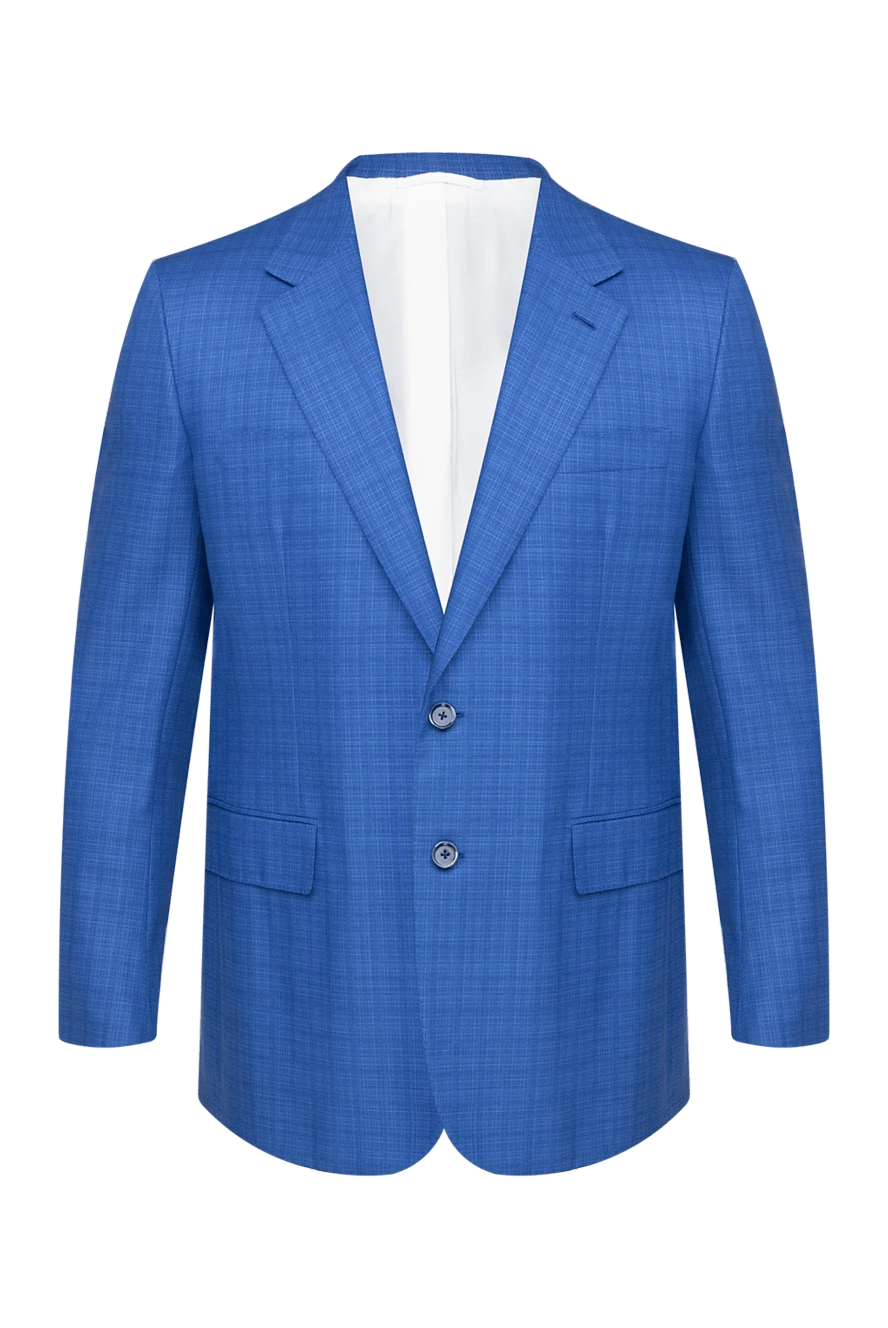 Stefano Ricci men's light blue wool jacket with a fine check pattern 149097 - photo 1