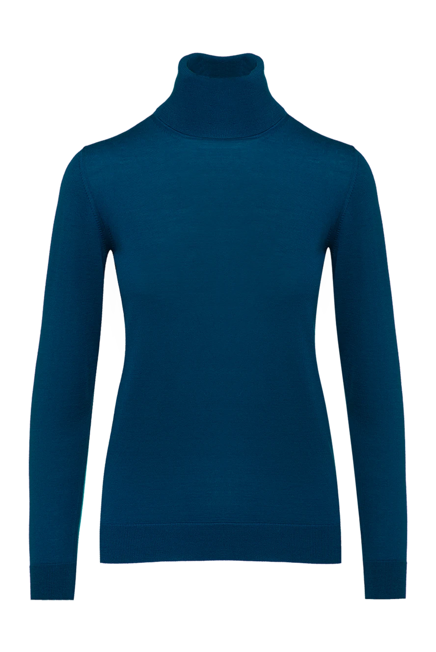 Cashmere & Silk Milano тонкий шерстяной гольф синий женский демисезонный 149194 - фото 1