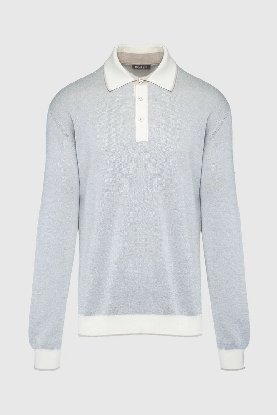 Stefano Ricci long-sleeved polo from silk and cashmere gray for men 149553 - photo 1