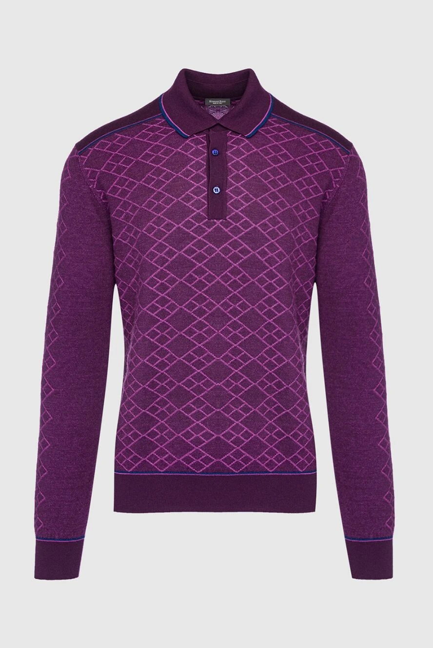 Stefano Ricci поло з довгим рукавом з шовку та кашеміру бордове чоловіче 149555 - фото 1