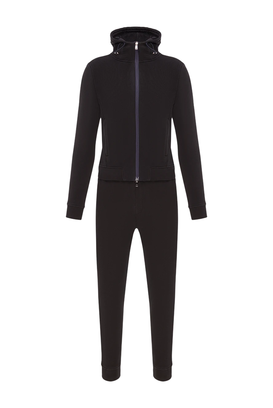 Corneliani костюм спортивный темно-синий хлопковый с капюшоном на эластичной кулиске мужской 149999 - фото 1