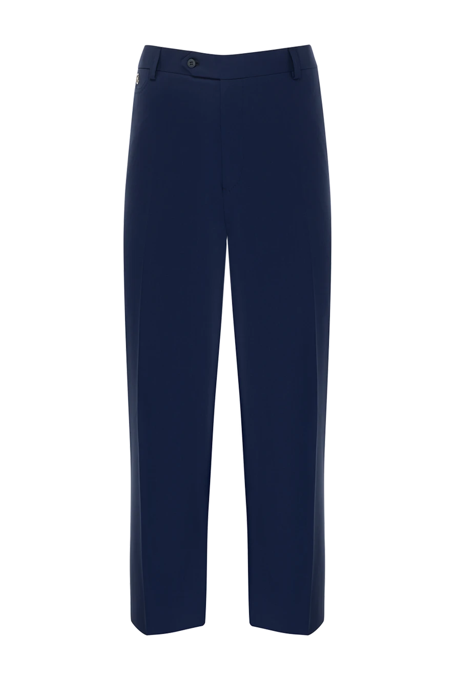 Stefano Ricci класичні штани з легкої вовни у насиченому синьому тоні 150515 - фото 1