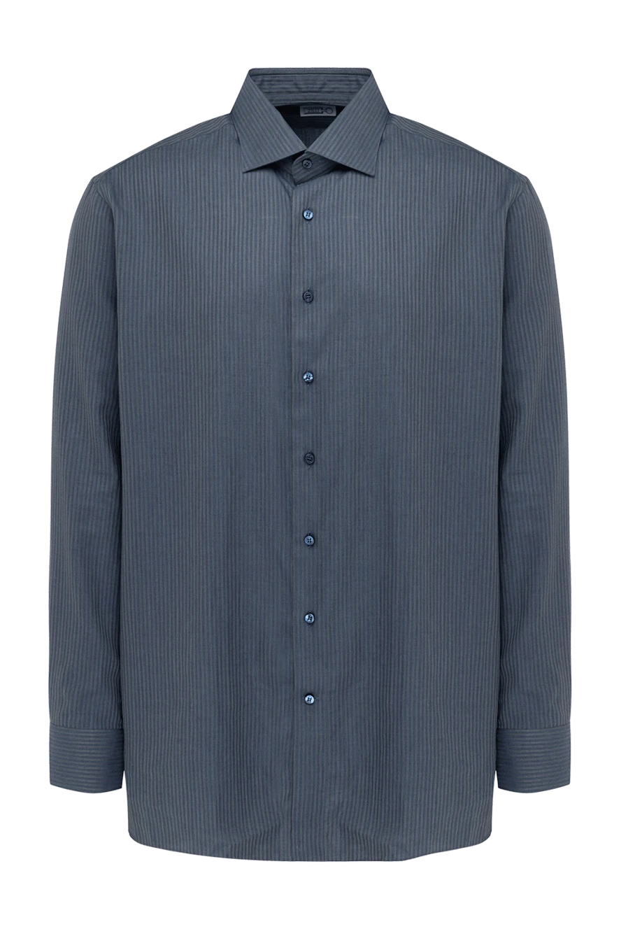 Zilli мужские сорочка из хлопка синяя мужская купить с ценами и фото 150645