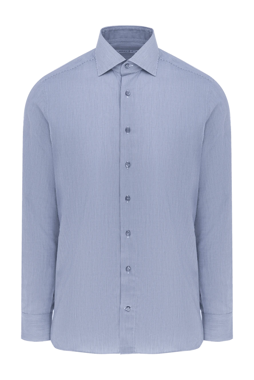 Zilli мужские сорочка из хлопка синяя мужская купить с ценами и фото 150646 - фото 1