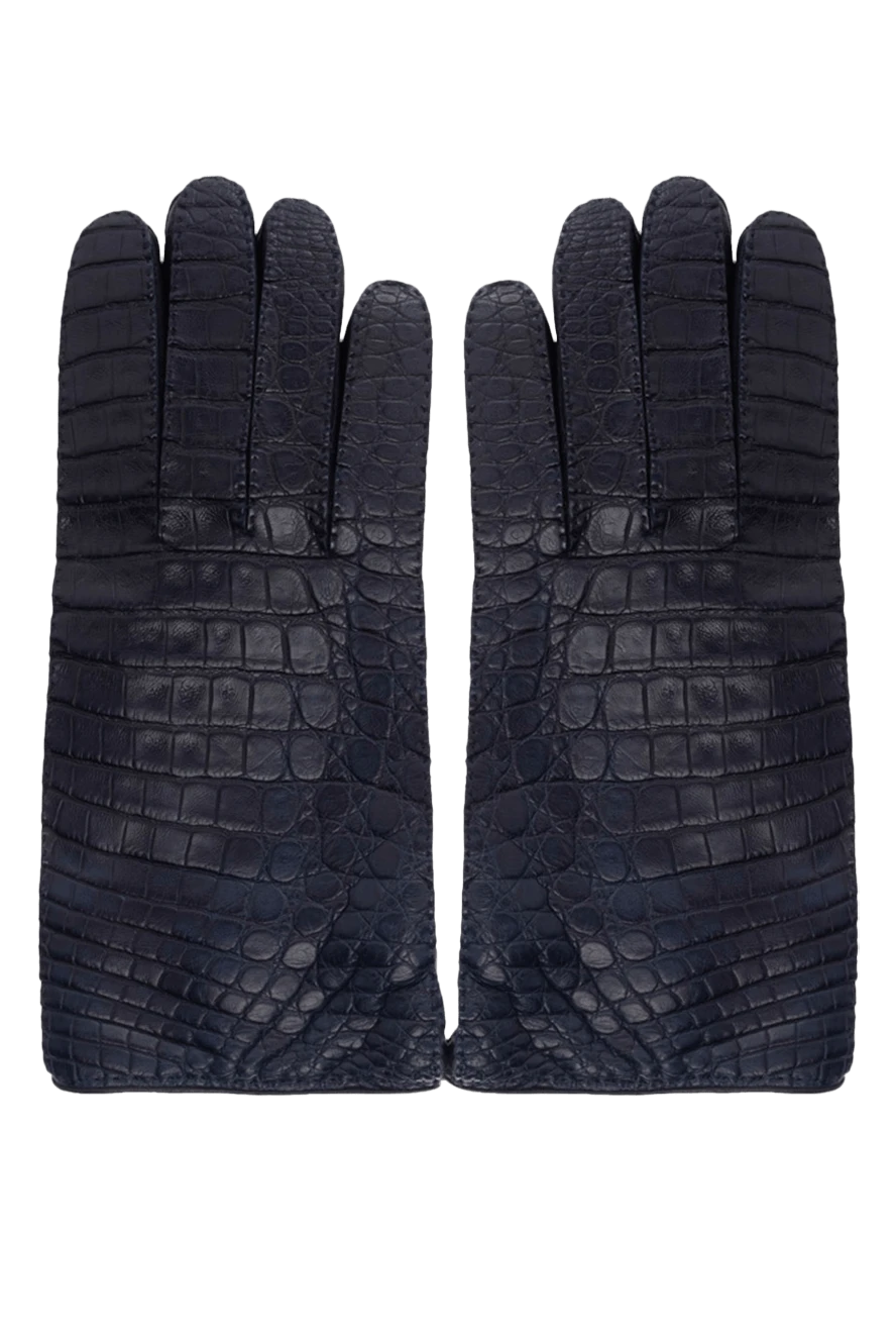 Mazzoleni мужские перчатки из кожи крокодила синие мужские купить с ценами и фото 150703 - фото 1