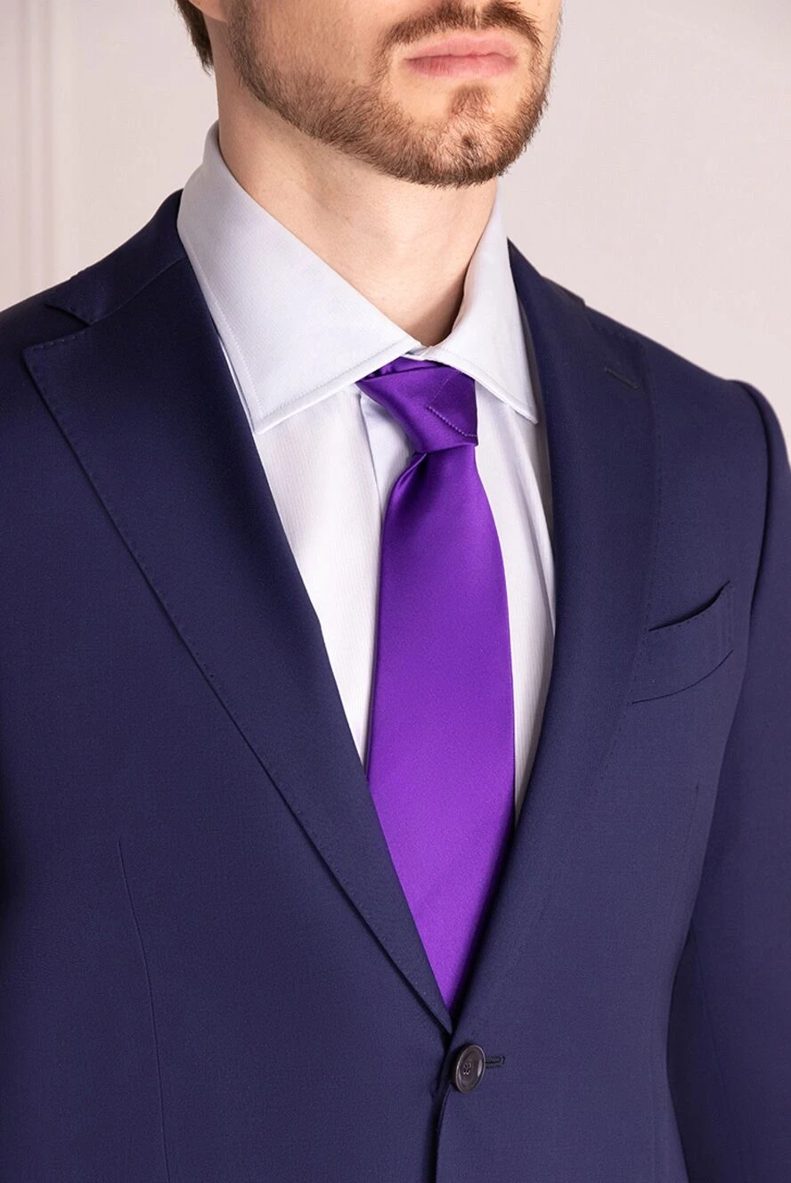 Italo Ferretti мужские галстук из шелка фиолетовый мужской купить с ценами и фото 150726 - фото 2