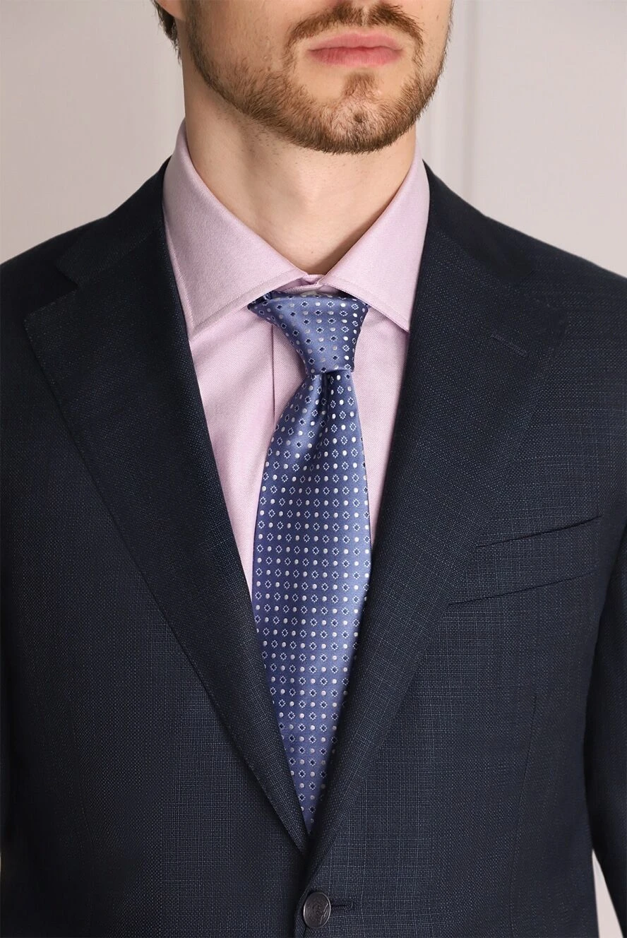 Italo Ferretti чоловічі краватка з шовку синя чоловіча купити фото з цінами 150728