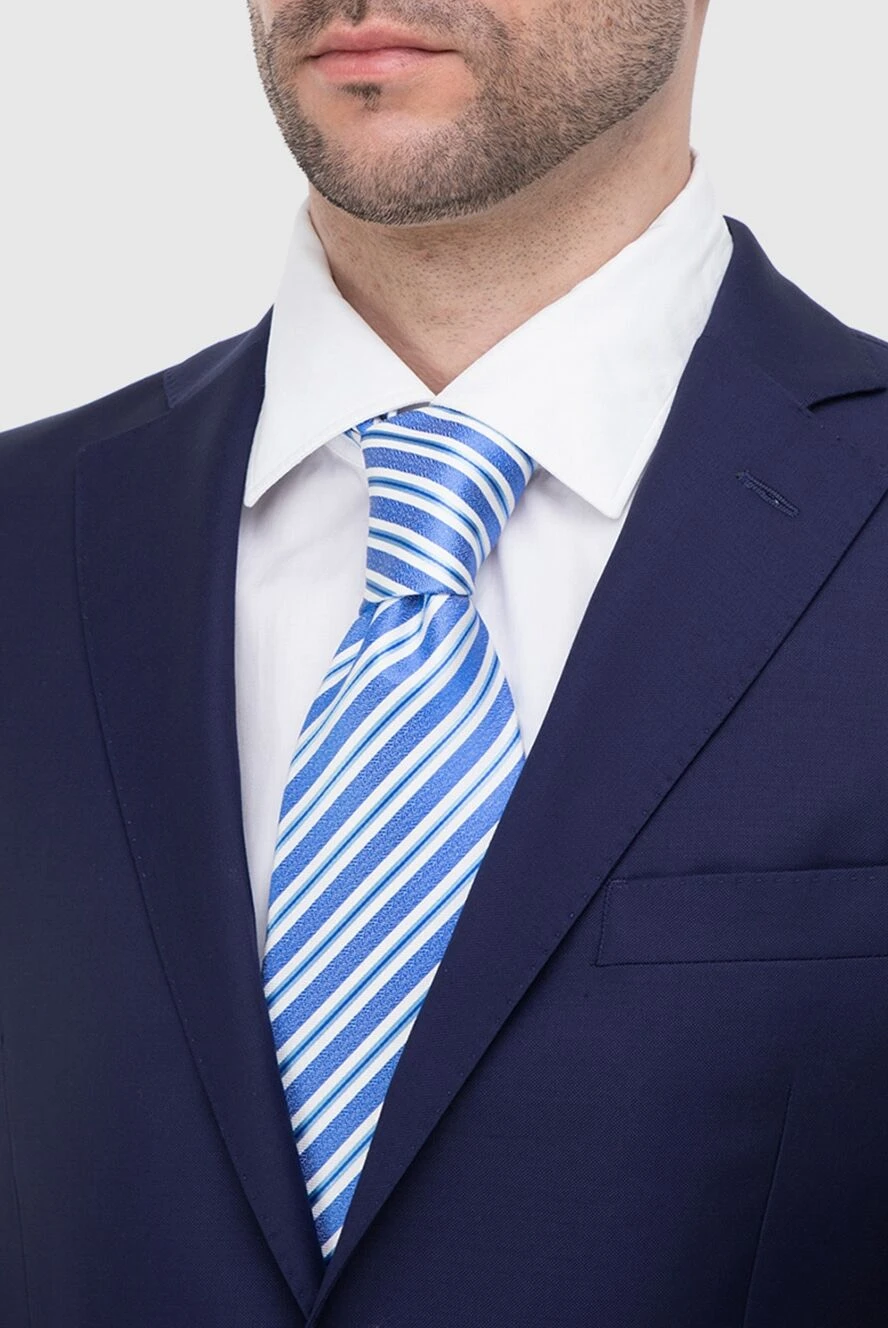 Italo Ferretti мужские галстук из шелка синий мужской купить с ценами и фото 150730 - фото 2