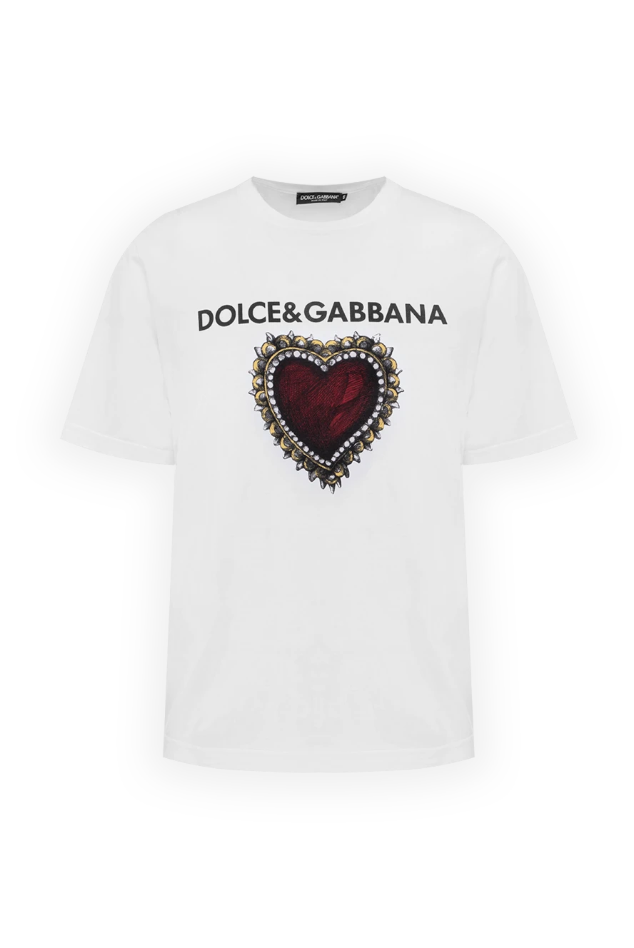 Dolce & Gabbana чоловічі футболка з бавовни біла чоловіча купити фото з цінами 150855 - фото 1