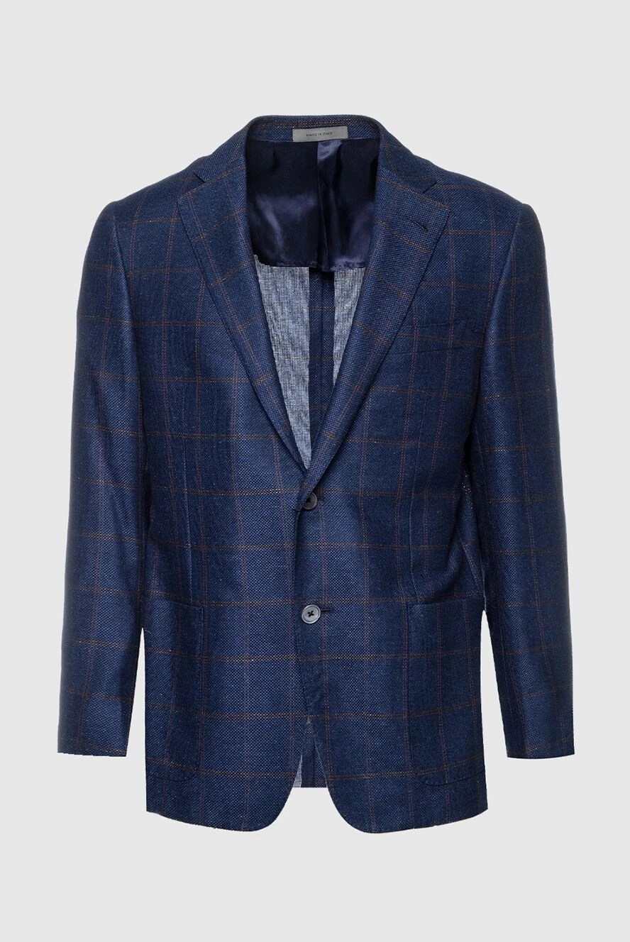 Corneliani чоловічі піджак із шовку та бавовни синій чоловічий купити фото з цінами 150868 - фото 1