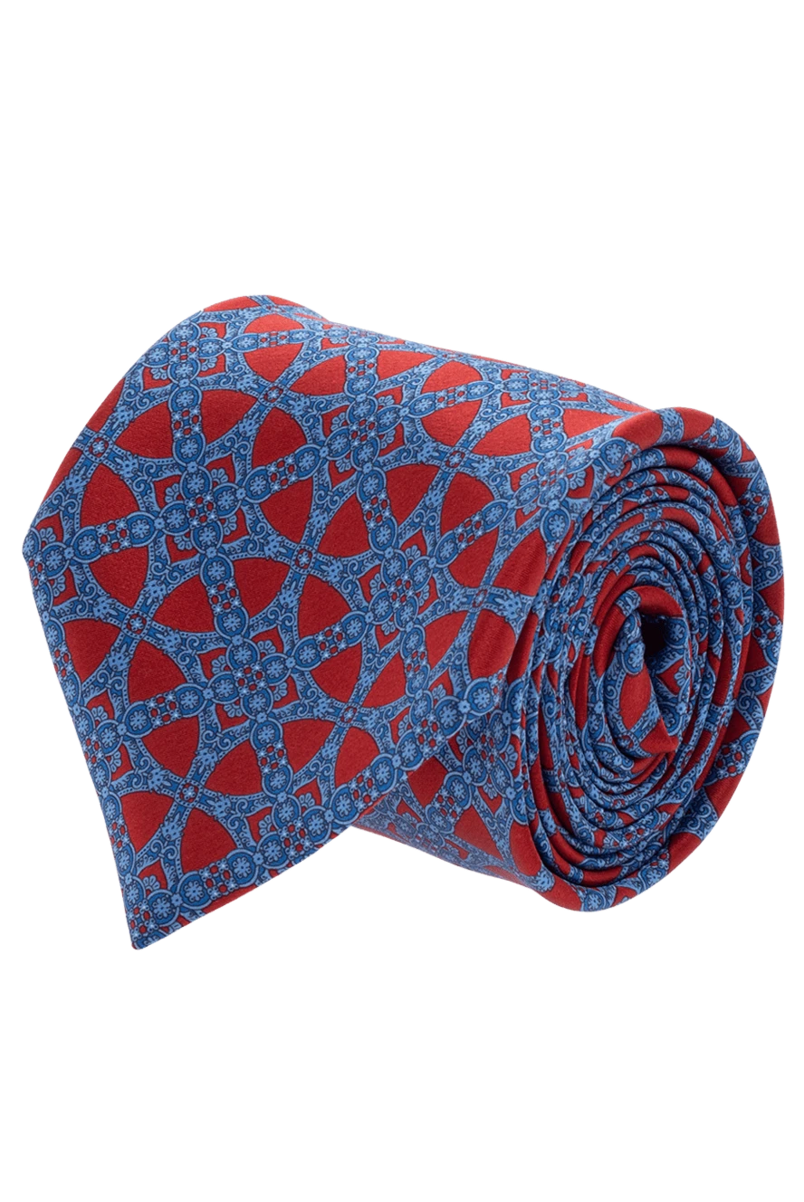 Stefano Ricci синя шовкова краватка з переплетеним візерунком 150916 - фото 1