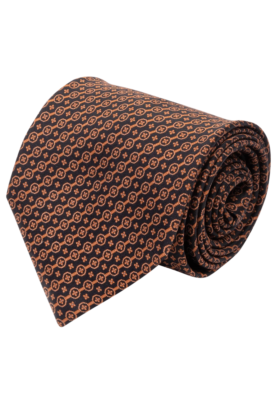 Stefano Ricci men's silk tie in black and orange with micropattern 150942 - photo 1