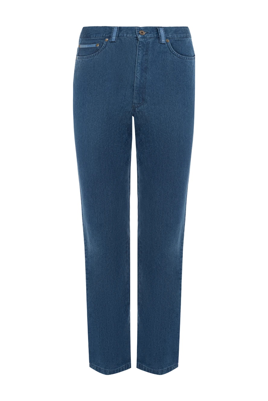 Stefano Ricci чоловічі джинси з бавовни у синьому відтінку. 151077 - фото 1