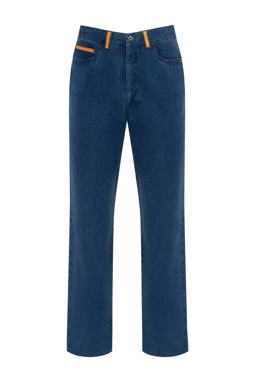 Stefano Ricci джинси з бавовни сині чоловічі 151079 - фото 1