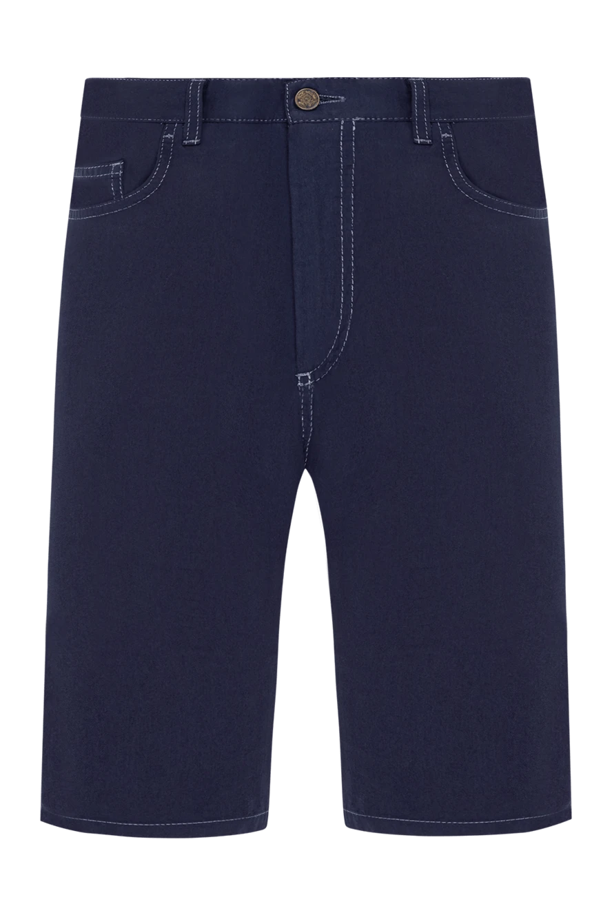 Brioni blue cotton denim shorts with five pockets 151088 - photo 1