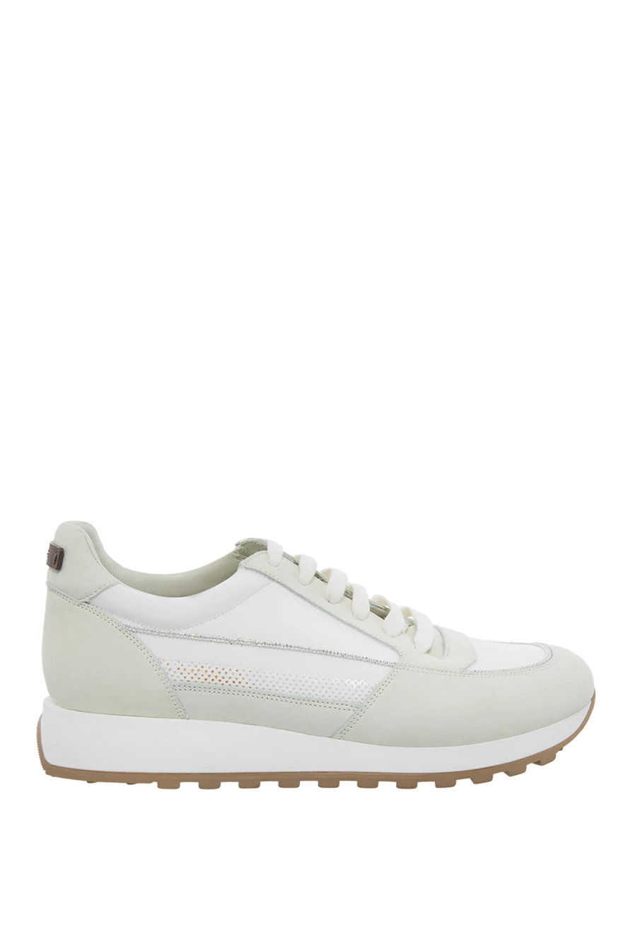 Beige suede sneakers for woman