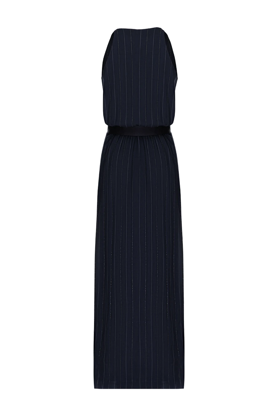 Brunello Cucinelli wool blend dress with micro stripes and a satin belt 151857 - photo 1