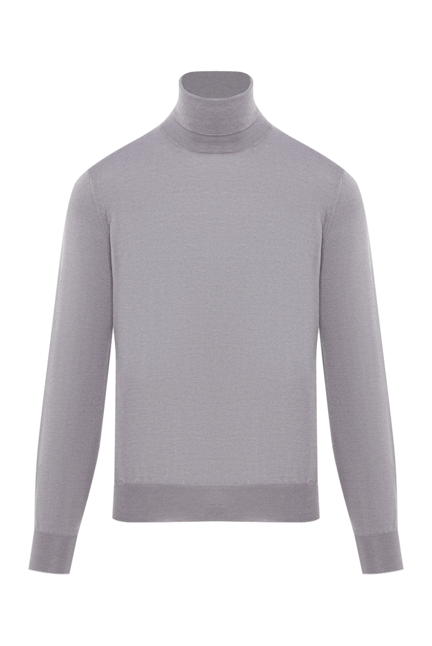 Brunello Cucinelli гольф чоловічий з кашеміру та шовку сірий 151920 - фото 1