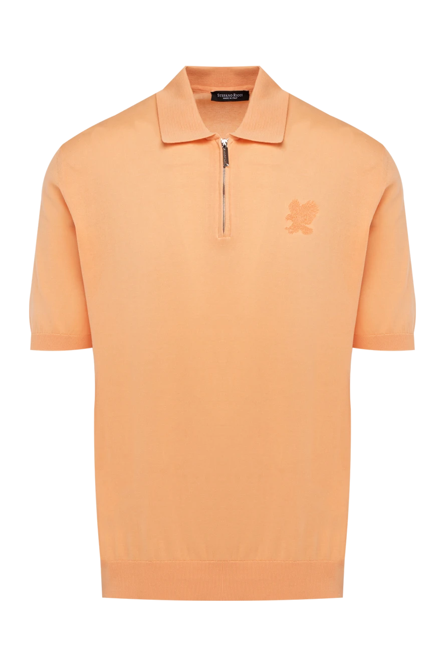 Stefano Ricci orange cotton polo shirt with short sleeves and a zip-up closure 195645 - photo 1