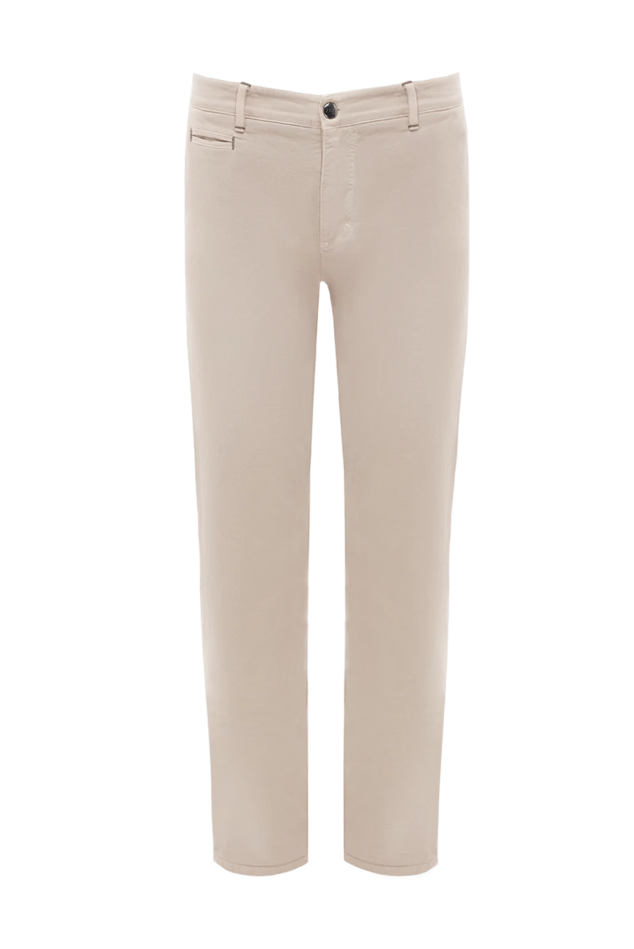 Zilli men's straight-cut cotton trousers in beige 152846 - photo 1