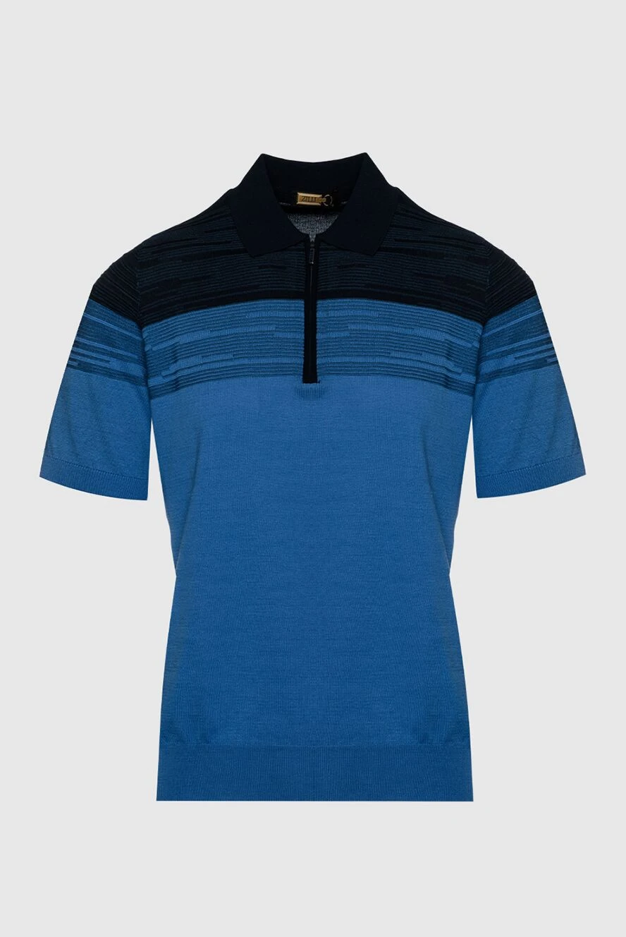 Zilli man cotton and silk polo blue for men buy with prices and photos 152981 - photo 1