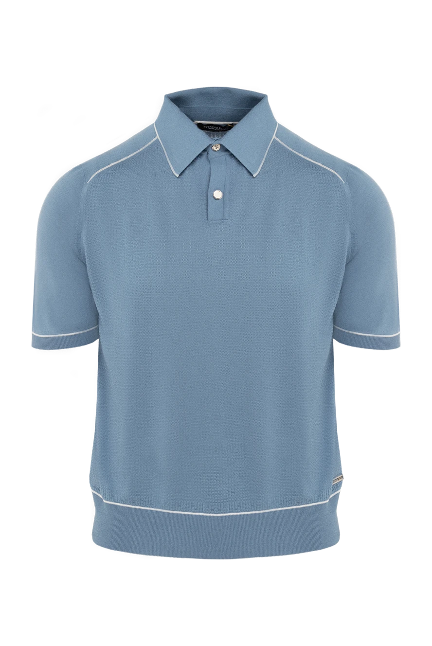Stefano Ricci blue silk polo for men 153188 - photo 1