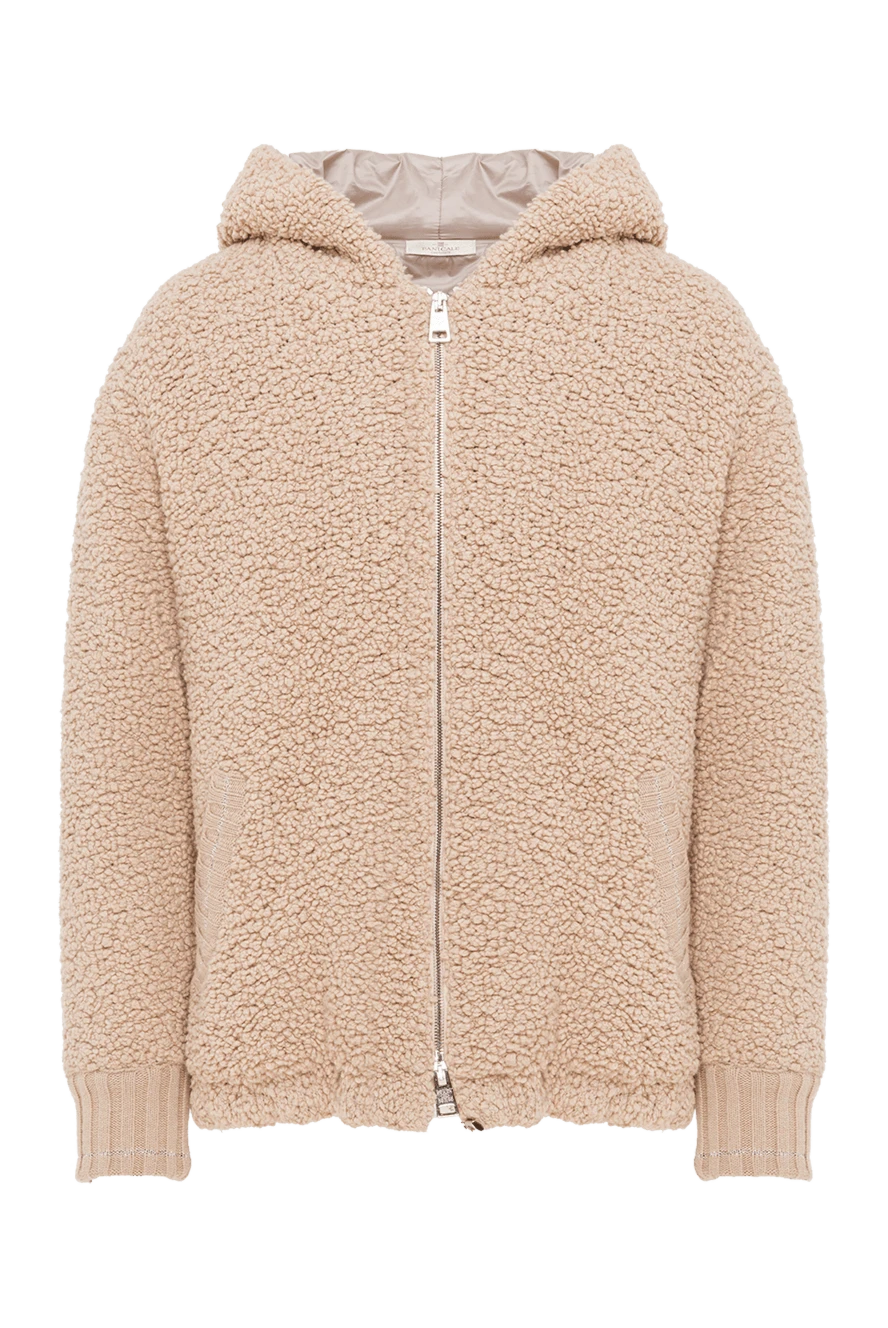 Panicale жіноча куртка з бежевого букле з капюшоном та блискавкою. 153220 - фото 1