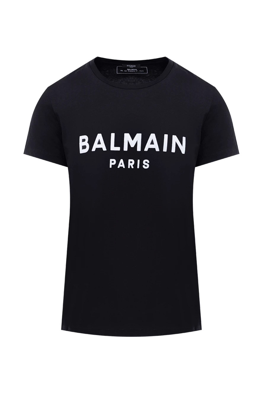 Balmain мужские футболка из хлопка черная мужская купить с ценами и фото 153296