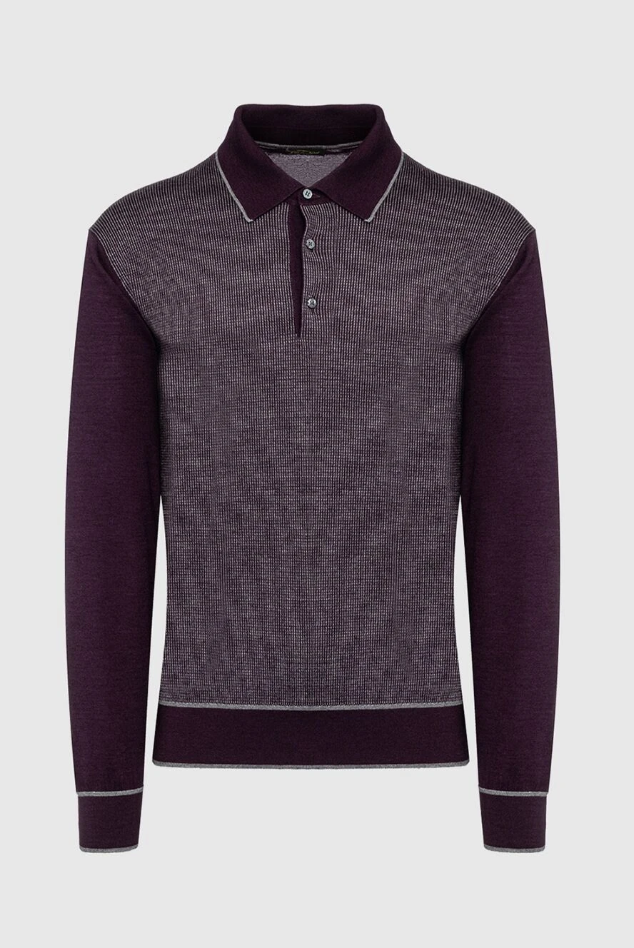 Cesare di Napoli man long sleeve polo in silk and cashmere violet for men buy with prices and photos 153375 - photo 1