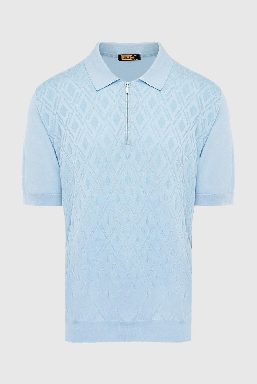 Zilli man cotton and silk polo blue for men buy with prices and photos 153548 - photo 1