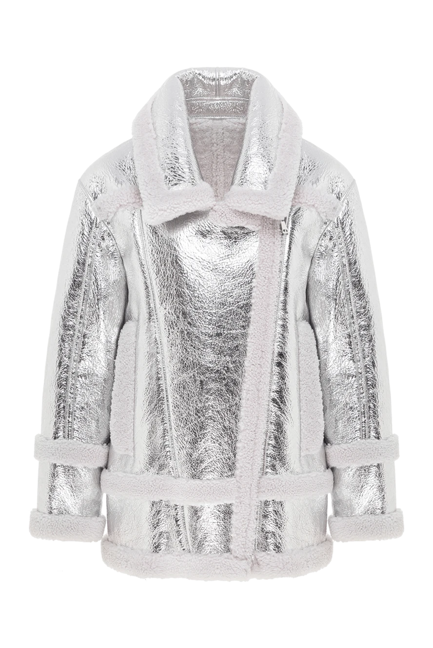 Blancha дубленка из натурального меха и кожи серая женская 153743 - фото 1