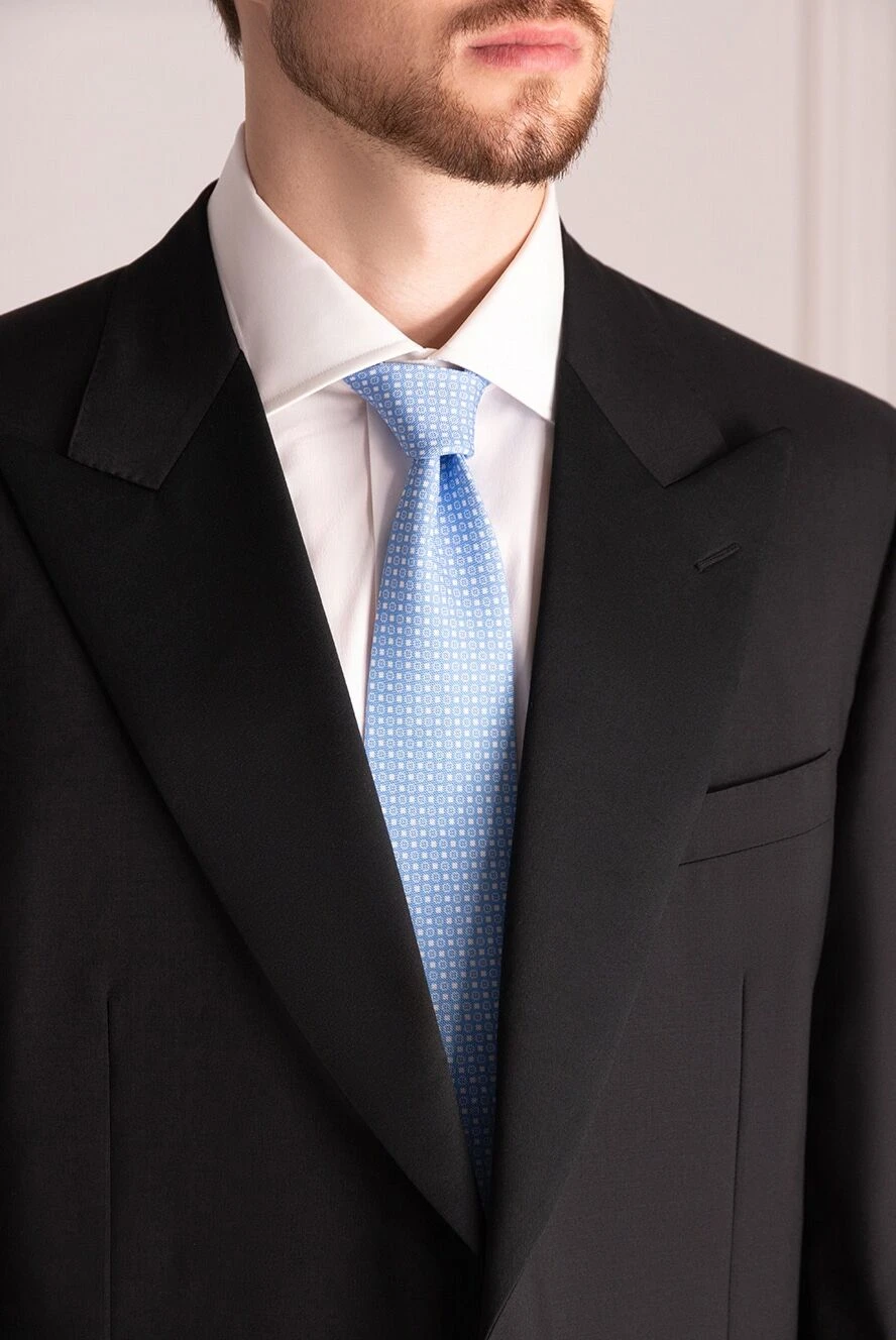 Corneliani мужские галстук из шелка голубой мужской купить с ценами и фото 153835 - фото 2