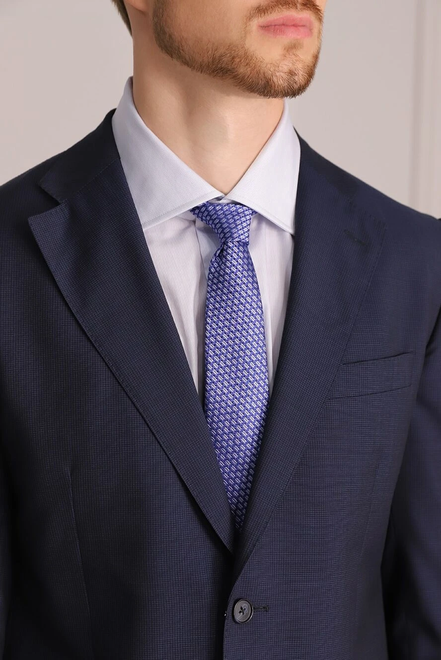 Corneliani мужские галстук из шелка синий мужской купить с ценами и фото 153844 - фото 2