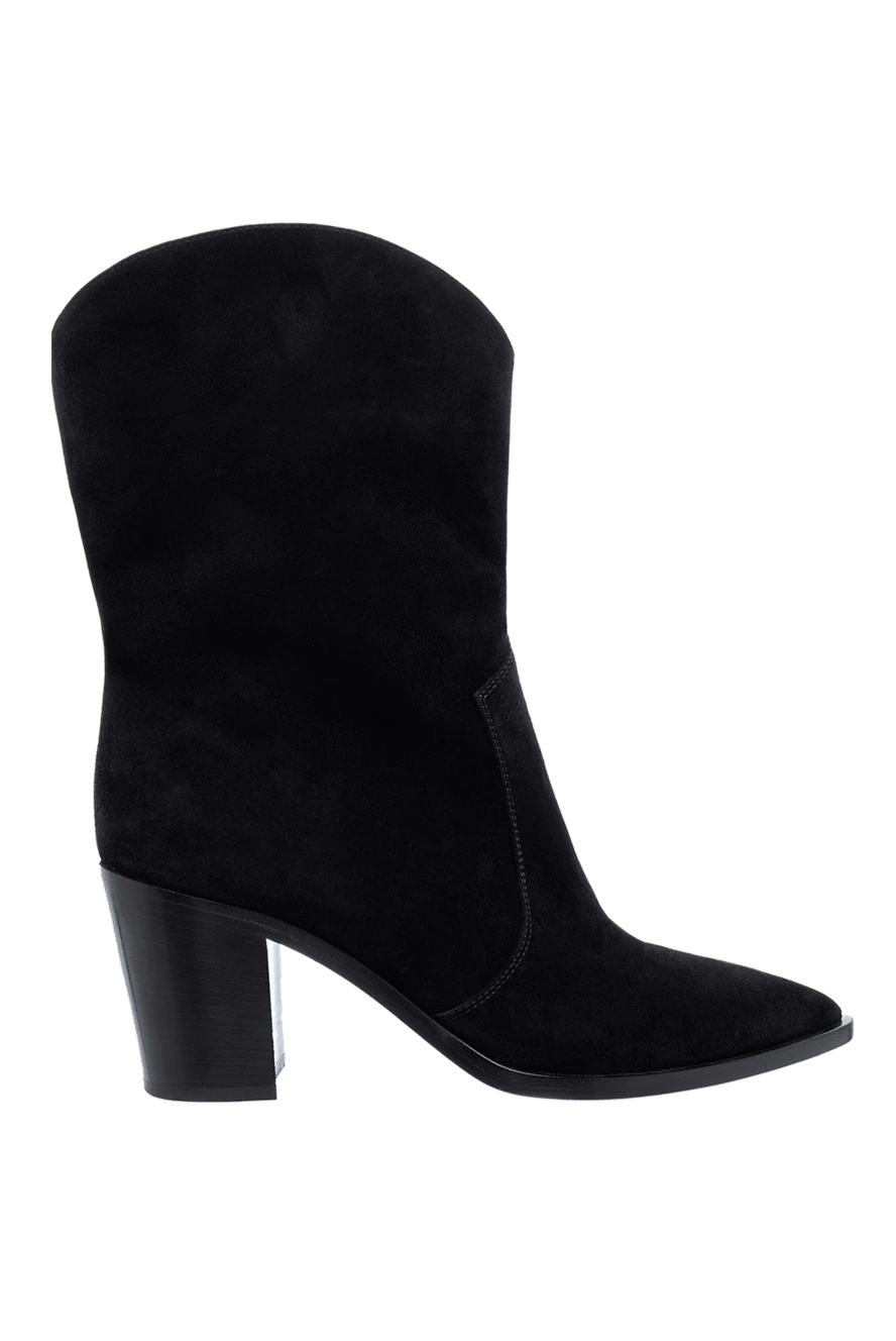 Black suede boots for woman